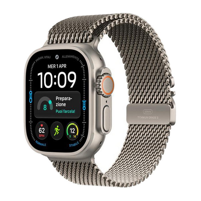 Apple Watch Ultra 4 GPS + Cellular 49mm Titanio-Loop milanese Naturale - M