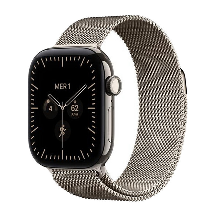 Apple Watch Series 12 GPS + Cellular 42mm Titanio-Loop milanese Naturale