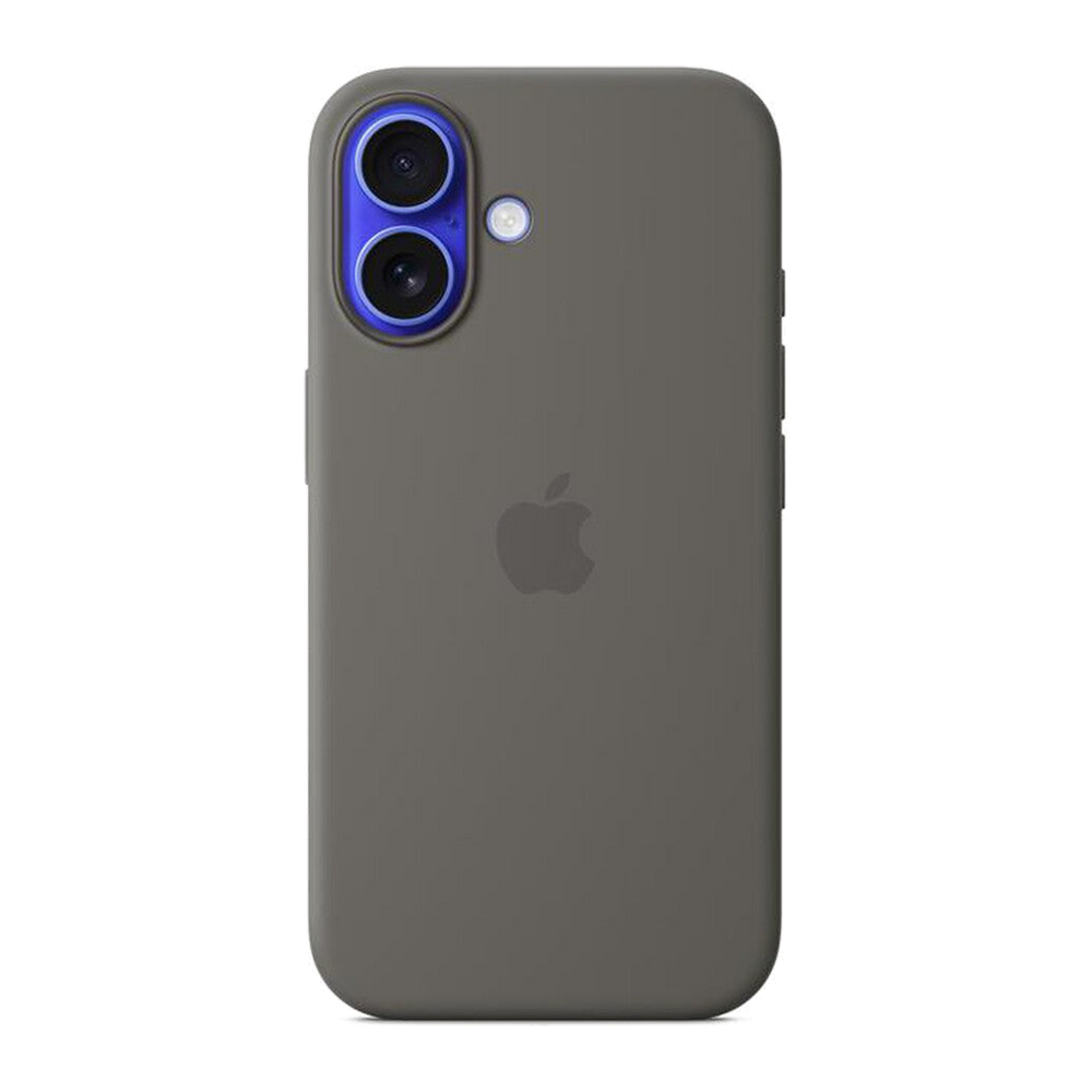 Apple Custodia MagSafe in silicone per iPhone 16-Grigio pietra