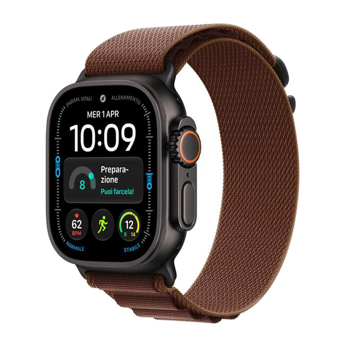 Apple Watch Ultra 4 GPS + Cellular 49mm Titanio-Alpine Loop Borgogna - Large