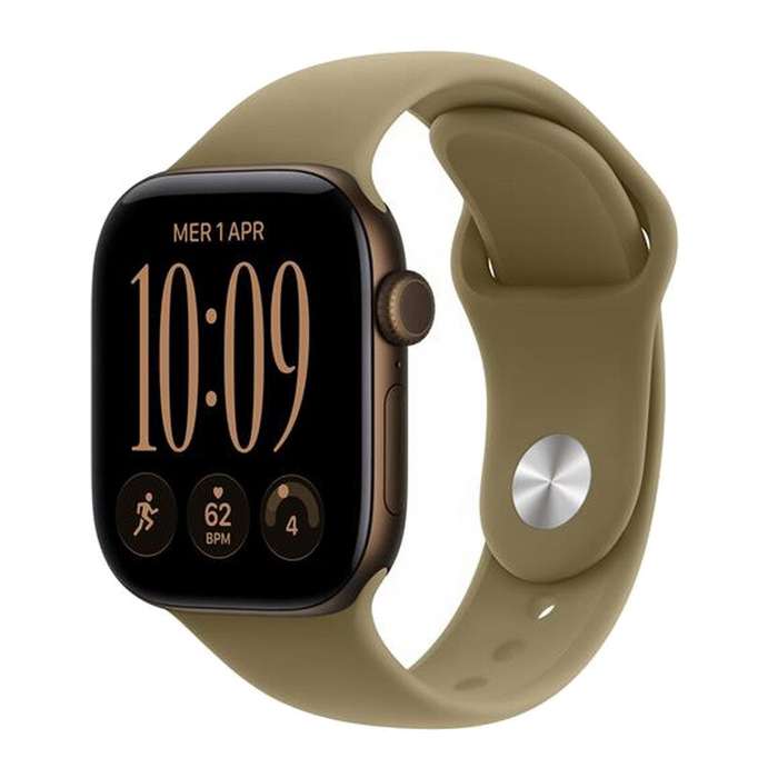 Apple Watch Series 12 GPS 42mm Alluminio Bronzo Scuro-Sport Band Oliva - S/M