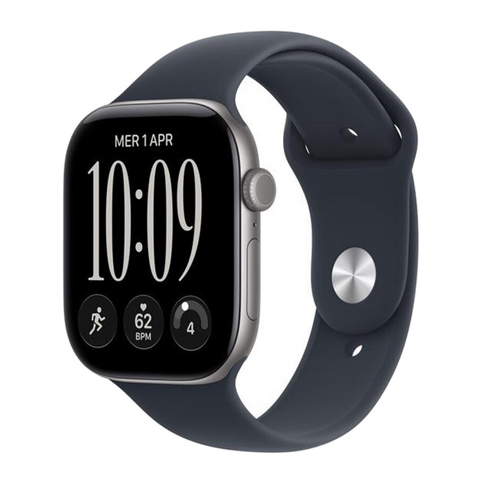 Apple Watch Series 12 GPS 46mm Alluminio Grigio Siderale-Sport Band Blu marino - M/L