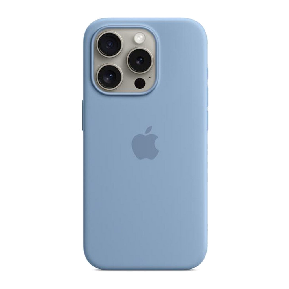 Apple Custodia MagSafe silicone iPhone 15 Pro-Blu inverno