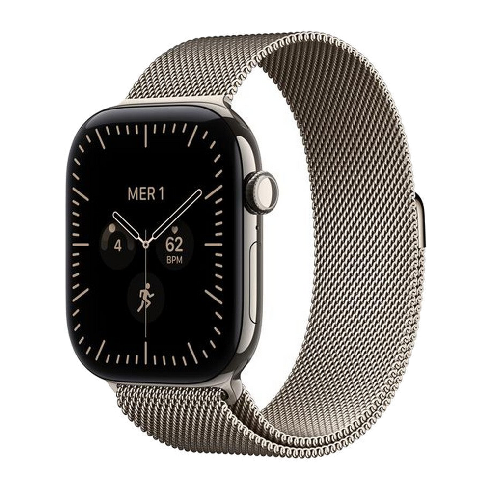Apple Watch Series 12 GPS + Cellular 46mm Titanio-Loop milanese Naturale - M/L