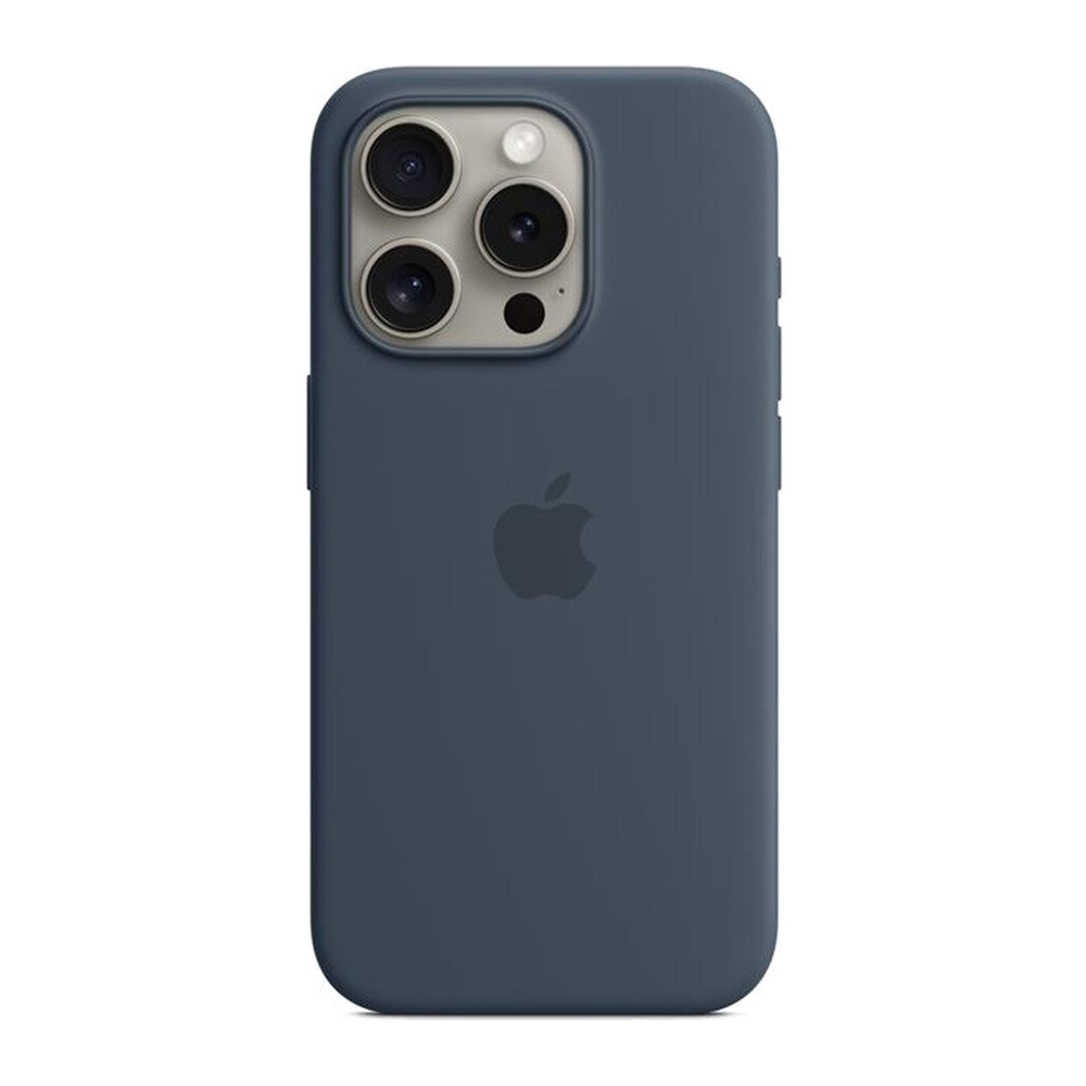 Apple Custodia MagSafe silicone iPhone 15 Pro-Blu tempesta
