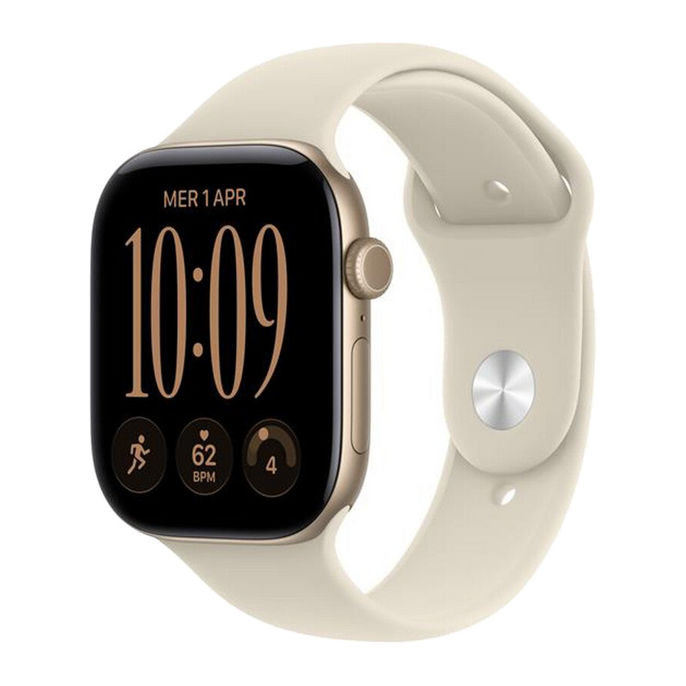 Apple Watch Series 12 GPS + Cellular 46mm Alluminio Oro-Sport Band Sabbia - S/M