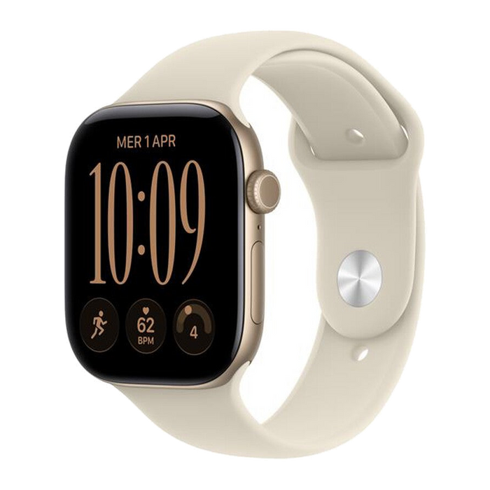Apple Watch Series 12 GPS + Cellular 46mm Alluminio Oro-Sport Band Sabbia - M/L