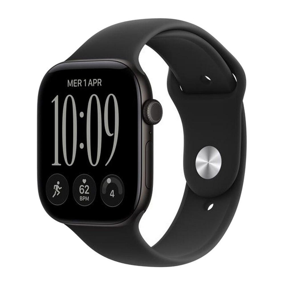 Apple Watch Series 12 GPS 46mm Alluminio Nero-Sport Band Nero - M/L