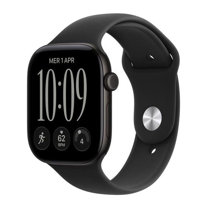 Apple Watch Series 12 GPS 46mm Alluminio Nero-Sport Band Nero - M/L
