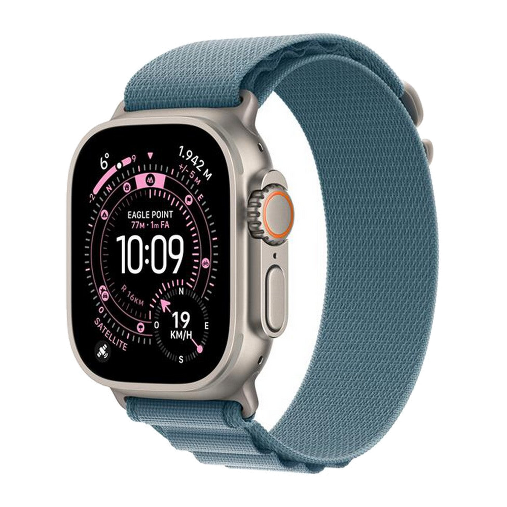 Apple Watch Ultra 3 GPS + Cellular 49mm Titanio Naturale-Alpine Loop Blu Chiaro - S