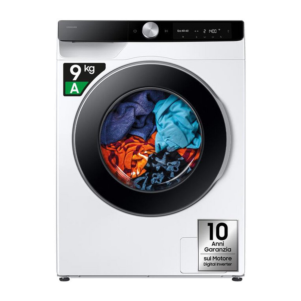 Samsung Lavatrice WW90DG6G94LKU3 9KG Classe A-bianca con oblò -pannello nero