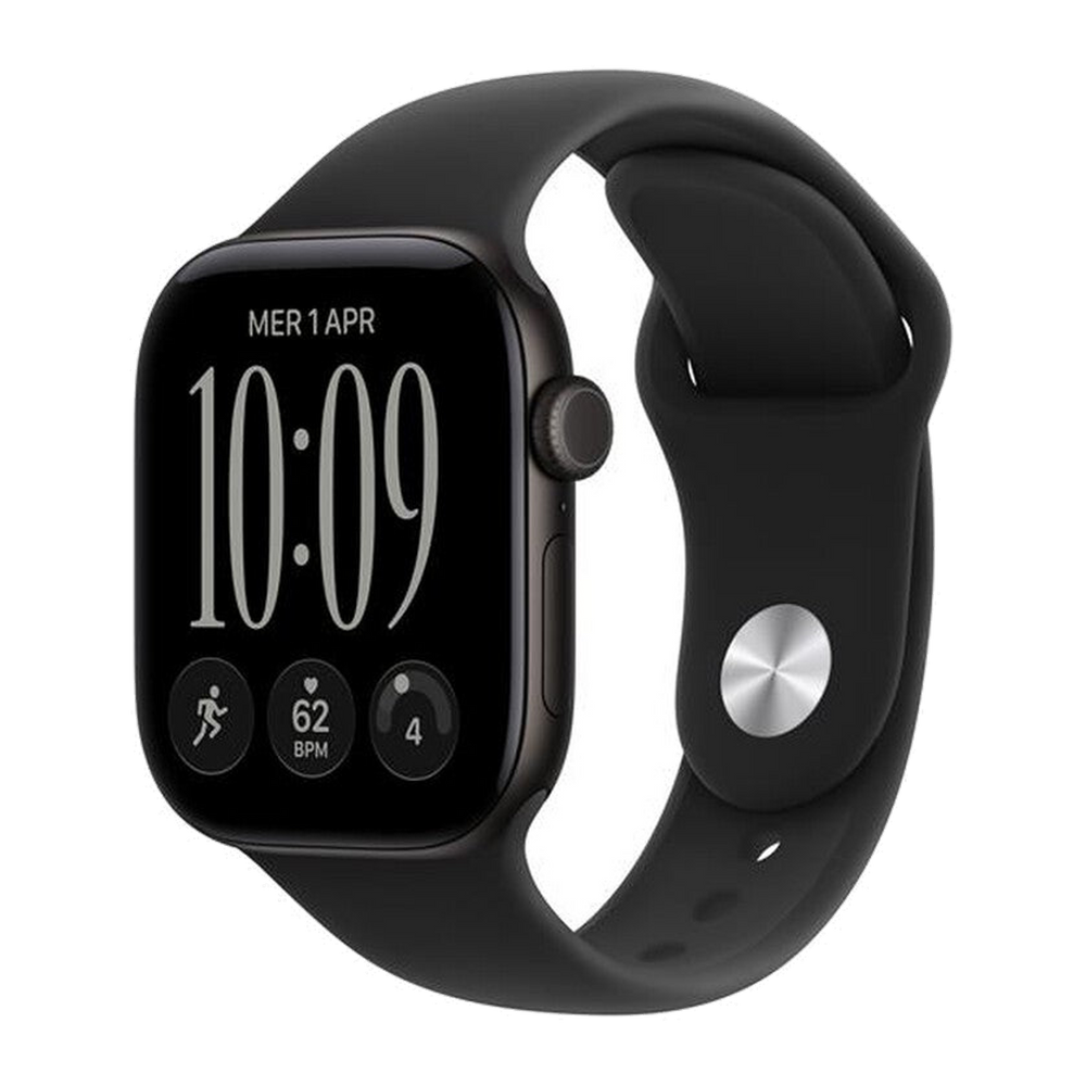 Apple Watch Series 12 GPS 42mm Alluminio Nero-Sport Band Nero - M/L