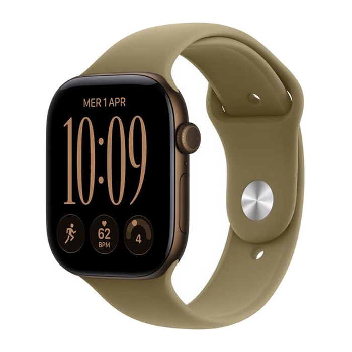 Apple Watch Series 12 GPS+Cellular 46mm Alluminio Bronzo-Sport Band Oliva - M/L